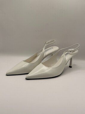 Tony Bianco  Womens White Hi Shine Pointy Toe Slingback High Heel Pump Sz 8
